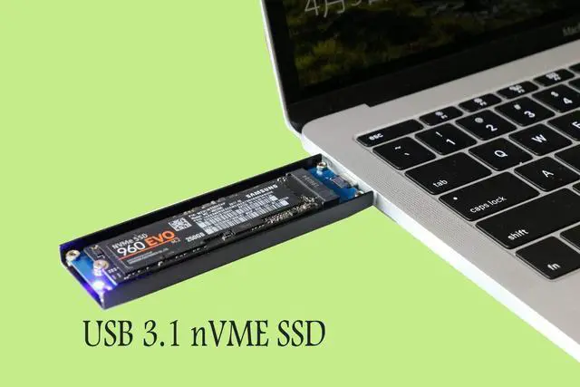 Alt view image 2 of 5 - Vszerda nVME to USB Type C Adapter,USB 3.1 M-Key M.2(NGFF) SSD External Card Enclusure(Fit for Samsung 960/970 EVO WD Black NVME SSD)