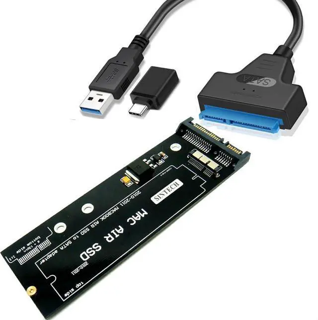 Main image of Vszerda 18pin to SATA Adapter with USB3.0/Type C SATA Cable for SSD from 2010-2011 MacBook AIR A1369 A1370 A1377 (Not Fit Any SSD from MacBook Air 2012-2017 Year)