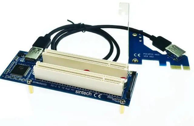 Main image of Vszerda PCI-E Express X1 to Dual PCI Riser Extender Card with Low Profile Bracket