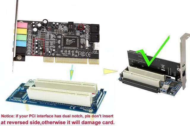 Alt view image 2 of 5 - Vszerda PCI-E Express X1 to Dual PCI Riser Extender Card with Low Profile Bracket