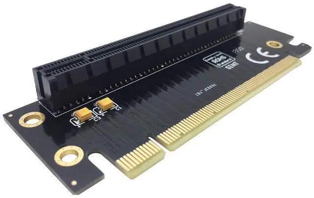 Alt view image 2 of 3 - Vszerda PCIe 16x Riser Card,PCI-e Express 3.0 X16 Male to Female Extension Card for GPU Graphics Card(90Degree 2.4CM Height)