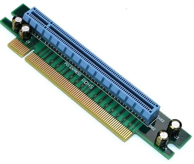 Alt view image 3 of 4 - PCIe 16x Riser Card,PCI-e Express 3.0 16X Male to Female Extension Card for GPU Graphics Card(90Degree 1.8CM Height)