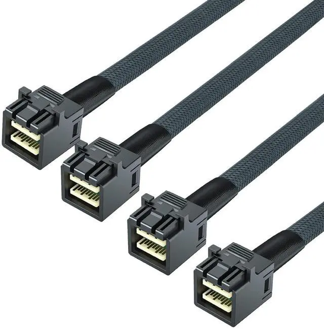 Alt view image 3 of 5 - Vszerda SFF-8643 to SFF-8643 Internal MiniSAS HD Cable with Sideband, Support up to 4 Lanes of SAS Data, Work with Server, Raid Card & PCI Express Controller, 0.8-m(2.6ft), 2 Pack