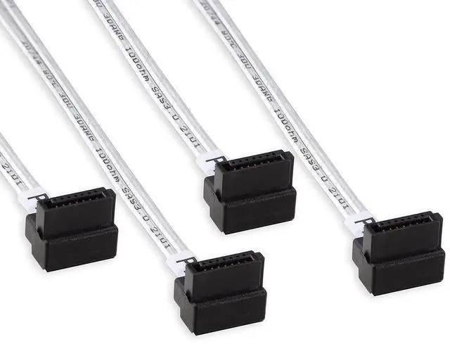 Alt view image 2 of 4 - Vszerda Internal Mini SAS HD SFF-8643 to 4xSATA Cable, with Sideband, Compatible with 12Gbps SAS Drives and 6Gbps SAS/SATA Drives, SATA Right Angle, 0.5-m(1.64ft)
