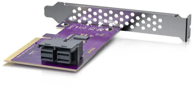 Main image of Vszerda Dual Port U.2 NVMe SSD PCIe 3.0 X8 Adapter Card with SFF-8643 SAS Connector, Windows/Linux/VMware Compatible, Dual Bracket