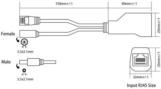 Alt view image 5 of 6 - Vszerda 4 Pairs Passive POE Injector & POE Splitter Kit, 10/100Mb/s RJ-45 Port Power Over Ethernet