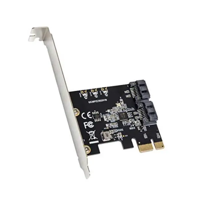 Main image of Vszerda 2 Port SATA III Expansion Card with Low Profile Bracket - 6Gbps SATA 3.0 Controller PCI Express x1 Jmicro Chipset for Windows10/8/7/XP/Vista/Linux