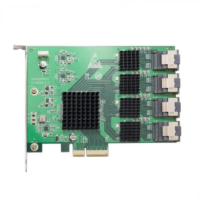 Alt view image 2 of 7 - Vszerda 16 Port SAS PCIe 2.0 X4 Controller Card Components Other SI-PEX40097