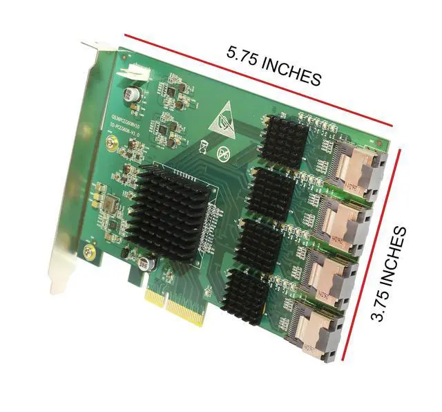 Alt view image 5 of 7 - Vszerda 16 Port SAS PCIe 2.0 X4 Controller Card Components Other SI-PEX40097
