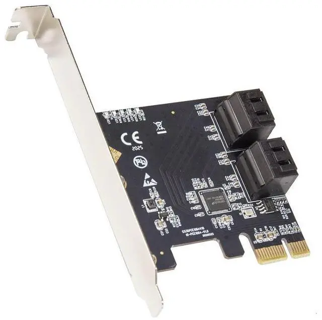 Main image of Vszerda 4 Port SATA III Expansion Card with Low Profile Bracket - 6Gbps SATA 3.0 Controller PCI Express x1 ASMedia 1064 for Windows10/8/7/XP/Vista/Linux