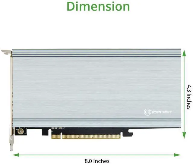 Alt view image 5 of 5 - Vszerda Quad M.2 NVMe PCIe x16 Expansion Card for Intel VROC and AMD Ryzen Threadripper Motherboard