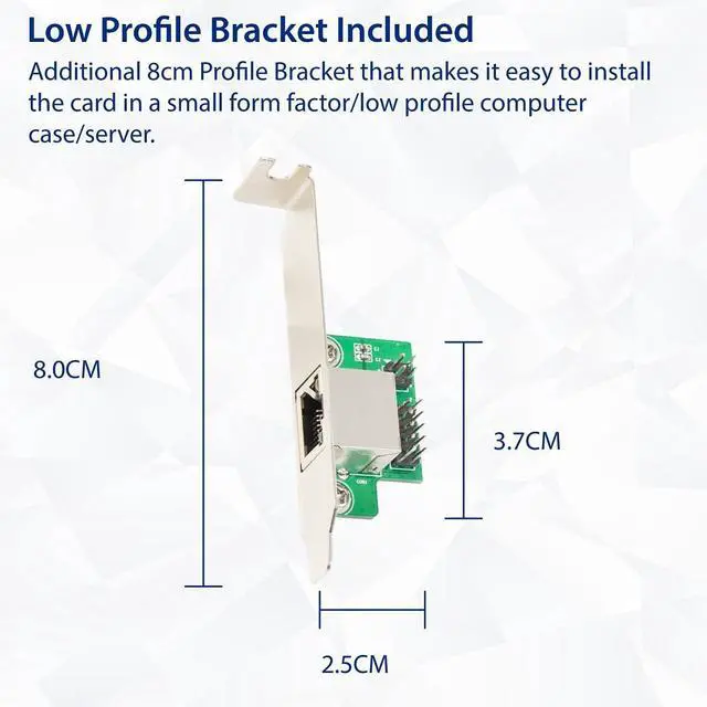 Alt view image 4 of 6 - Vszerda 2.5 Gigabit Ethernet Mini PCI-E Network Controller Card 10/100/1000/25000 Mbps RJ45 LAN Adapter Converter for Desktop PC,SI-MPE24073