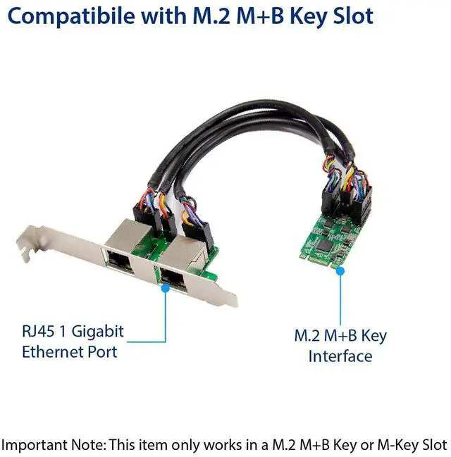 Alt view image 6 of 6 - Vszerda M.2 (B & M-Key) PCIe Interface Single Port Gigabit Ethernet Modules NIC RealTek RTL8111H Chipset