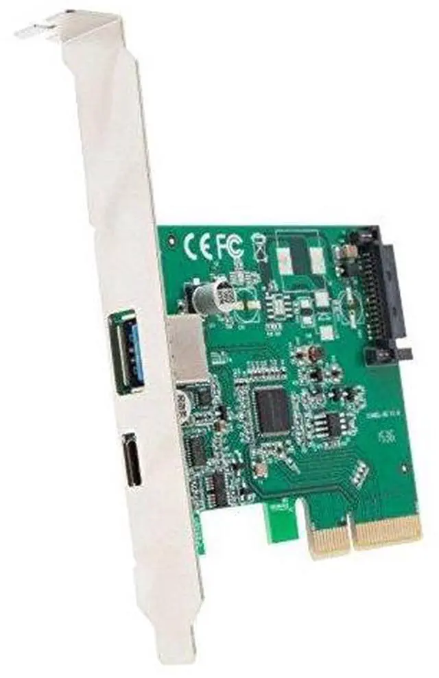 Alt view image 2 of 2 - Vszerda USB 3.1 Gen II 10Gbps 2-Port Full-Duplex Controller X4 Slot Card Type-C and Type-A Ports Components Other SI-PEX20189