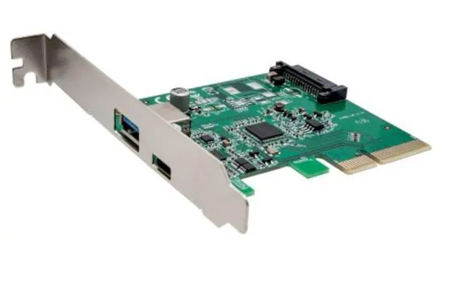 Main image of Vszerda USB 3.1 Gen II 10Gbps 2-Port Full-Duplex Controller X4 Slot Card Type-C and Type-A Ports Components Other SI-PEX20189