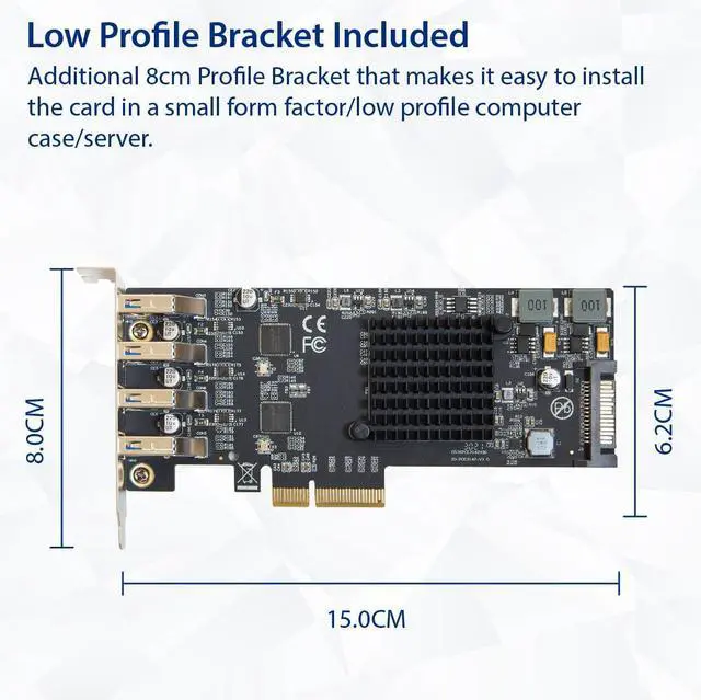Alt view image 5 of 5 - Vszerda USB 3.1 Gen 2 10 Gbps 4 Port Type-A PCI-e 3.0 x4 ASMedia ASM3142 Controller,SI-PEX20233