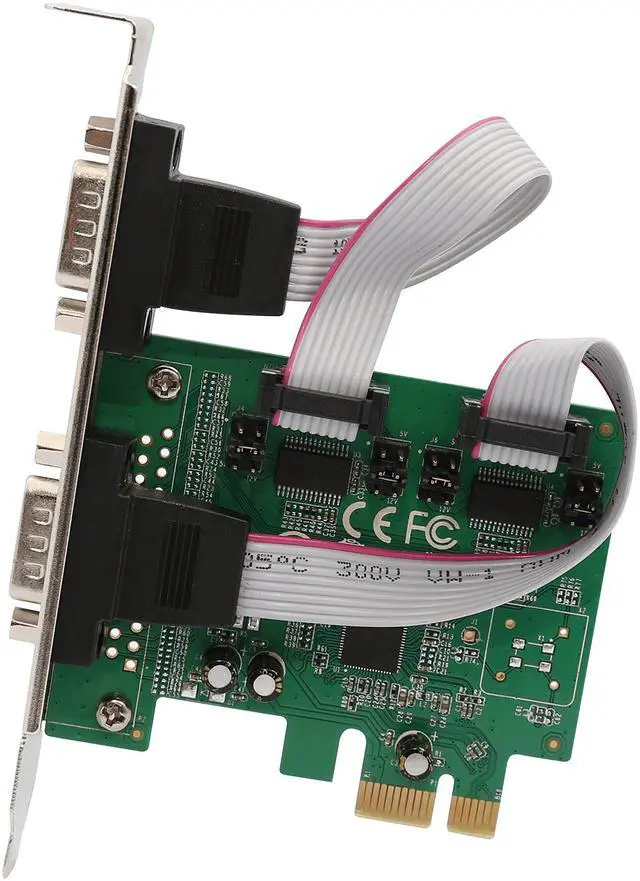 Main image of Vszerda 2 Port Serial DB9 RS232 PCI-e 1.0 x1 with Low Bracket SI-PEX15055