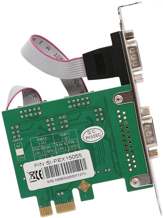 Alt view image 4 of 7 - Vszerda 2 Port Serial DB9 RS232 PCI-e 1.0 x1 with Low Bracket SI-PEX15055