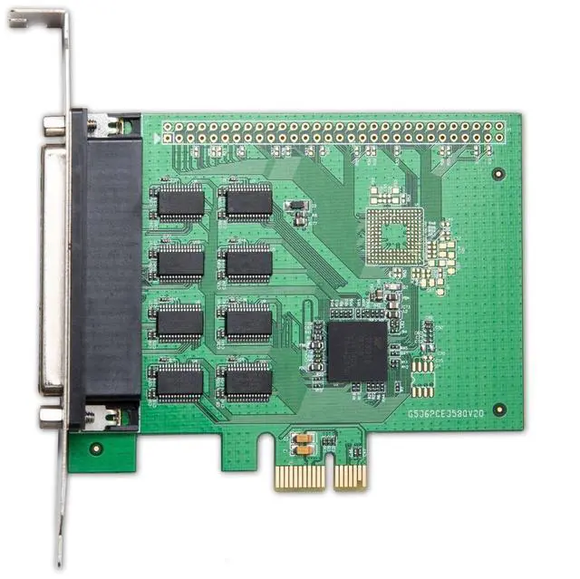 Alt view image 2 of 7 - Vszerda 8 Port RS-232 DB9 Serial PCI-e 2.0 x1 Card XR17V358 Chipset 16C550 UART SI-PEX15041