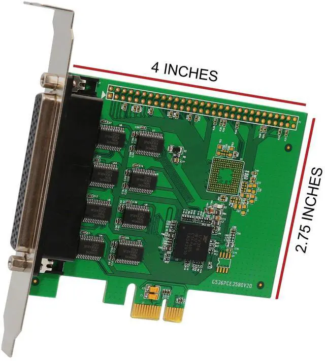 Alt view image 3 of 7 - Vszerda 8 Port RS-232 DB9 Serial PCI-e 2.0 x1 Card XR17V358 Chipset 16C550 UART SI-PEX15041