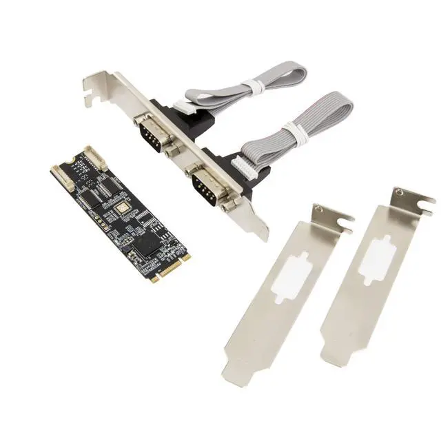 Alt view image 5 of 5 - Vszerda 2 Port RS-232 DB9 Serial M.2 B+M Key Controller Card SI-ADA15069