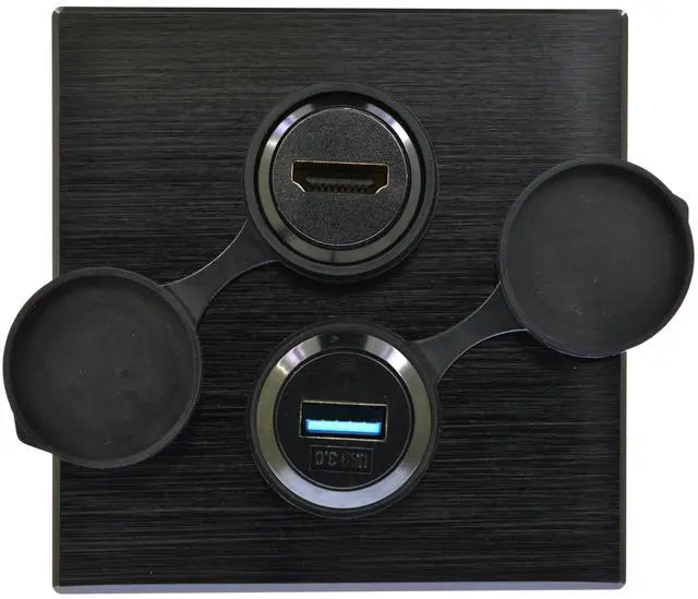 Alt view image 4 of 6 - Vszerda HDMI Panel Mount Adapter 4K@60Hz - Female-to-Female Threaded Connector, with Anti-Loosening Gasket and Waterproof Cover, Ideal for Car, Dashboard and Device Panels