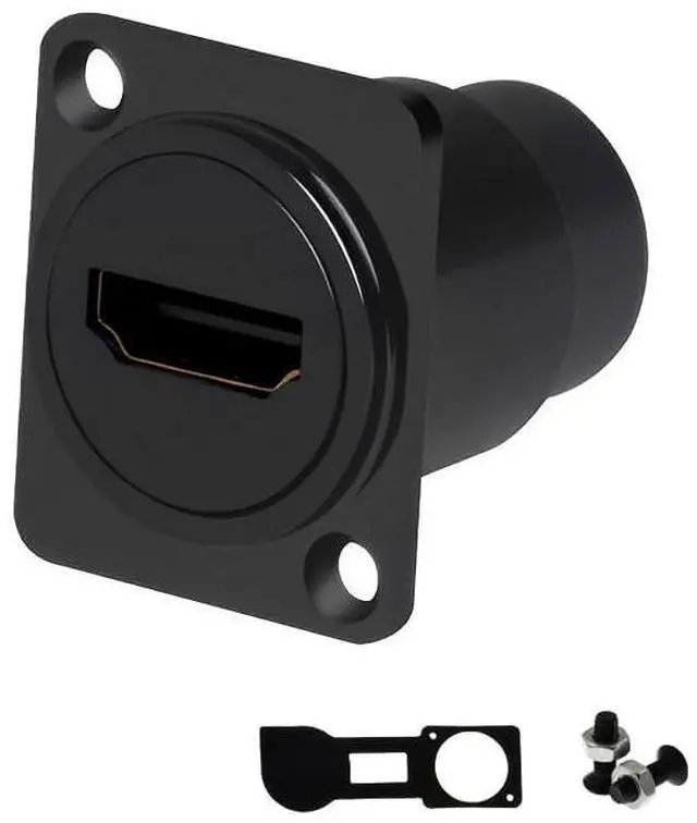 Alt view image 2 of 7 - Vszerda HDMI 4K@60Hz D Panel Mount Connector with Waterproof Cover - Female-to-Female HDMI Coupler Adapter, 3D & 4K Supported, Extendable for Car, Computer, Blu-Ray, HDTV & Projectors
