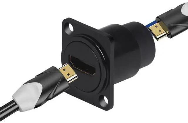 Alt view image 3 of 7 - Vszerda HDMI 4K@60Hz D Panel Mount Connector with Waterproof Cover - Female-to-Female HDMI Coupler Adapter, 3D & 4K Supported, Extendable for Car, Computer, Blu-Ray, HDTV & Projectors
