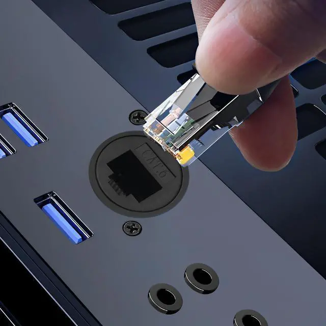 Alt view image 4 of 6 - Vszerda RJ45 Panel Mount Adapter - 8P8C Female-to-Female Connector, Compatible with CAT6A/CAT6/CAT5E/CAT5, XLR/D-Panel Mountable, Network Port Extender for LAN (5 Packs)