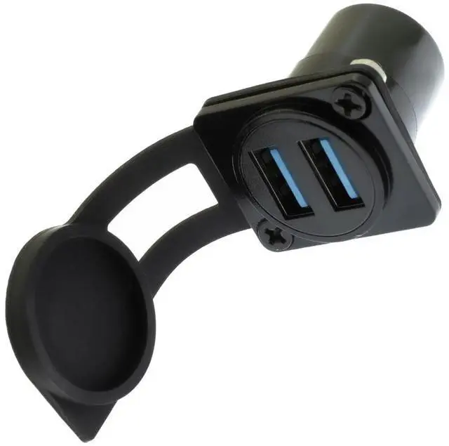 Alt view image 4 of 6 - Vszerda Dual USB 3.0 Panel Mount Adapter - D-Type Female to Female with Waterproof Cover, 5Gbps High-Speed Data Transfer, for External Hard Disks, File Transfers, Mouse, Keyboards & Charging (1 Pack)