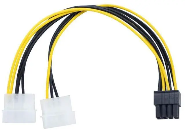 Main image of Vszerda Dual 4 Pin Molex to ATX 8 Pin Video Card GPU Power Supply Cable 8.6'' 22cm