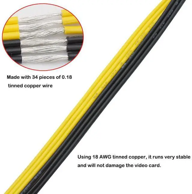 Alt view image 2 of 6 - Vszerda Dual 4 Pin Molex to ATX 8 Pin Video Card GPU Power Supply Cable 8.6'' 22cm