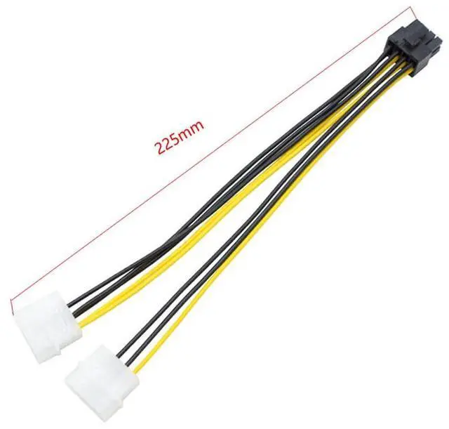 Alt view image 6 of 6 - Vszerda Dual 4 Pin Molex to ATX 8 Pin Video Card GPU Power Supply Cable 8.6'' 22cm