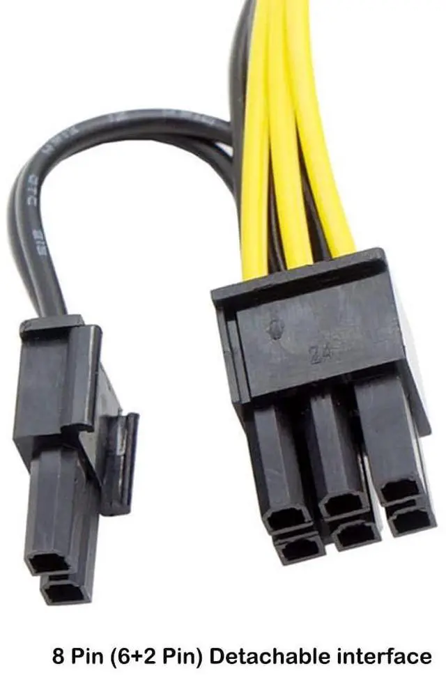 Alt view image 3 of 6 - Vszerda 6 Pin Female to 8 Pin Male Video Card GPU Power Supply Cable (20.5inch 52cm)