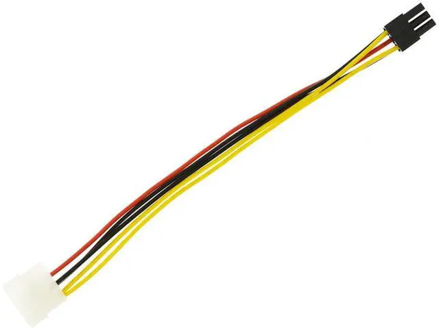 Alt view image 6 of 6 - Vszerda 4 Pin Molex to 6 Pin Video Card GPU Power Supply Cable 8.6 22cm (1 Pack)