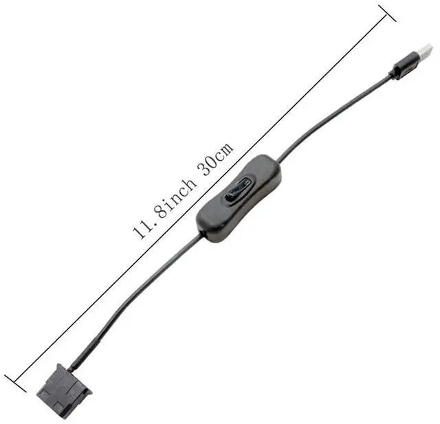 Alt view image 6 of 6 - Vszerda USB to Molex 4-Pin Fan Power Cable with Switch for Computer Case Fan 30cm 11.8inch