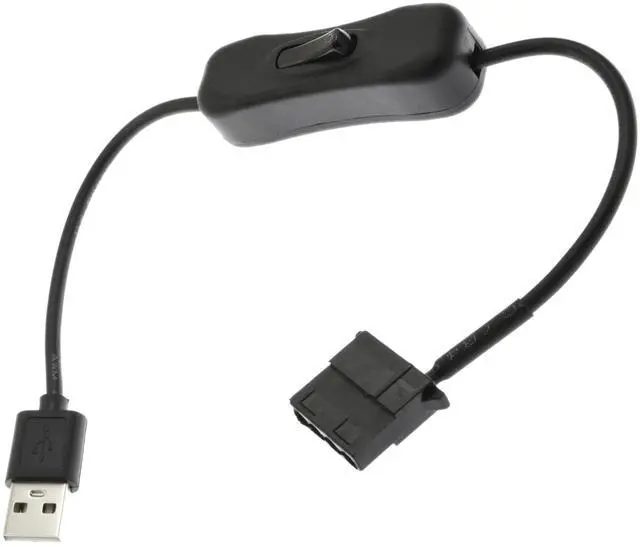 Alt view image 3 of 6 - Vszerda USB to Molex 4-Pin Fan Power Cable with Switch for Computer Case Fan 30cm 11.8inch