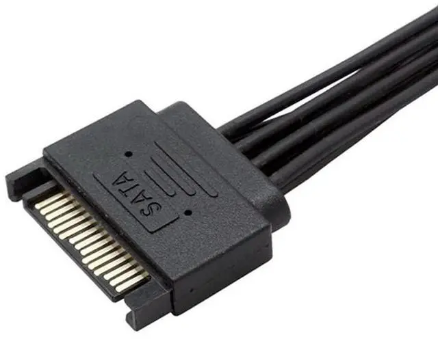 Alt view image 3 of 6 - Vszerda SATA Power Extension Cable 15 Pin SATA Male to Female Extender Cable Adapter for HDD Hard Drive 16.5inch 42cm (1 to 3)