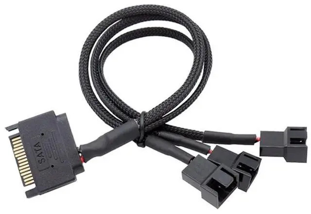 Main image of Vszerda SATA to 3 Pin / 4 Pin Fan Adapter, 15 Pin SATA to 12V PC Case Fan Splitter Extension Power Cable Adapter 10.6 27cm (1 to 3)