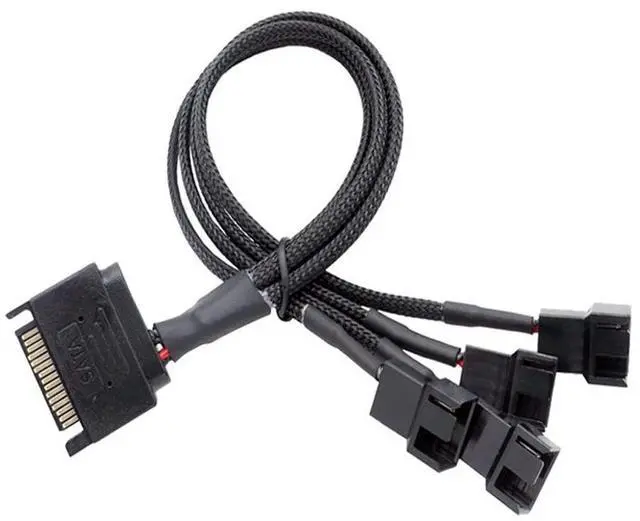 Main image of Vszerda SATA to 3 Pin / 4 Pin Fan Adapter, 15 Pin SATA to 12V PC Case Fan Splitter Extension Power Cable Adapter 10.6 27cm (1 to 4)
