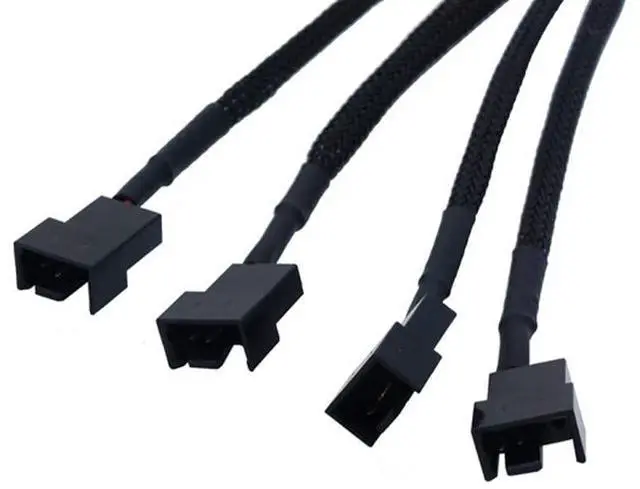 Alt view image 5 of 6 - Vszerda SATA to 3 Pin / 4 Pin Fan Adapter, 15 Pin SATA to 12V PC Case Fan Splitter Extension Power Cable Adapter 10.6 27cm (1 to 4)