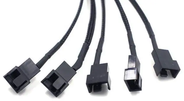 Alt view image 5 of 6 - Vszerda SATA to 3 Pin / 4 Pin Fan Adapter, 15 Pin SATA to 12V PC Case Fan Splitter Extension Power Cable Adapter 10.6 27cm (1 to 5)