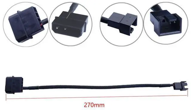 Alt view image 4 of 5 - Vszerda 4-Pin Molex to 3 Pin / 4 Pin PC Case Fan Power Adapter Cable 10.6 27cm