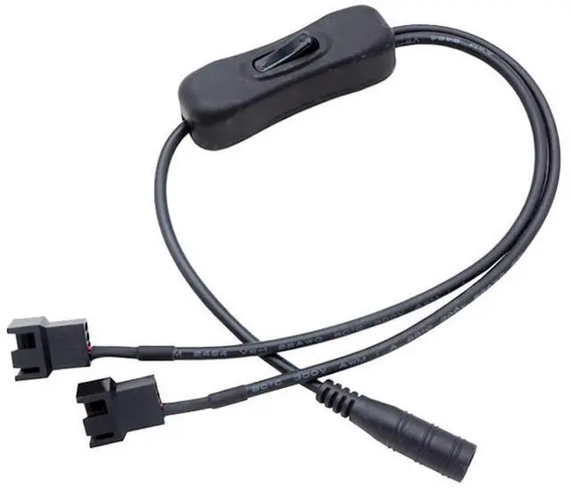 Main image of Vszerda DC Power Supply Plug to Dual 3/4-Pin PC Fan Power Adapter with Switch 15.7inch