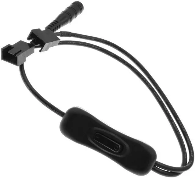 Alt view image 5 of 6 - Vszerda DC Power Supply Plug to Dual 3/4-Pin PC Fan Power Adapter with Switch 15.7inch