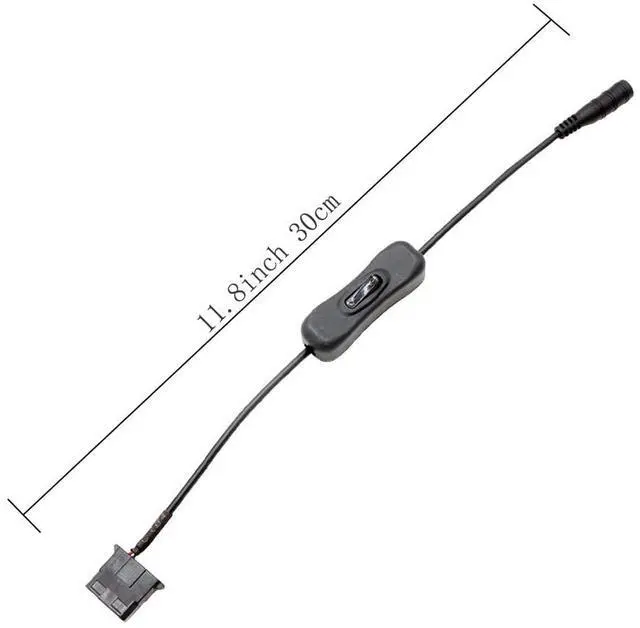 Alt view image 3 of 7 - Vszerda DC Power Supply Plug to Molex 4-Pin PC Fan Power Adapter with Switch 11.8inch