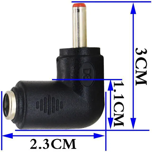 Alt view image 2 of 7 - Vszerda DC 3.5x1.35mm Male 90 Degree Angle to DC5.5x2.1mm Female Adapter 5 Volt DC Barrel Power Jack Charging Cable Connector for Tablet (DC 3.5x1.35mm)(2pack)