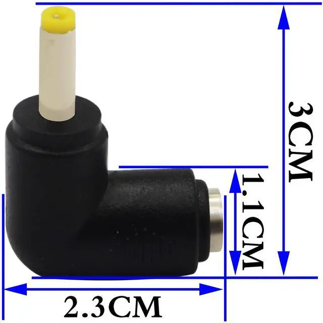 Alt view image 2 of 7 - Vszerda DC4.0x1.7mm Male 90 Degree Angle to DC5.5x2.1mm Female Adapter 5 Volt DC Barrel Power Jack Charging Cable Connector for Tablet (DC4.0x1.7mm)(2pack)