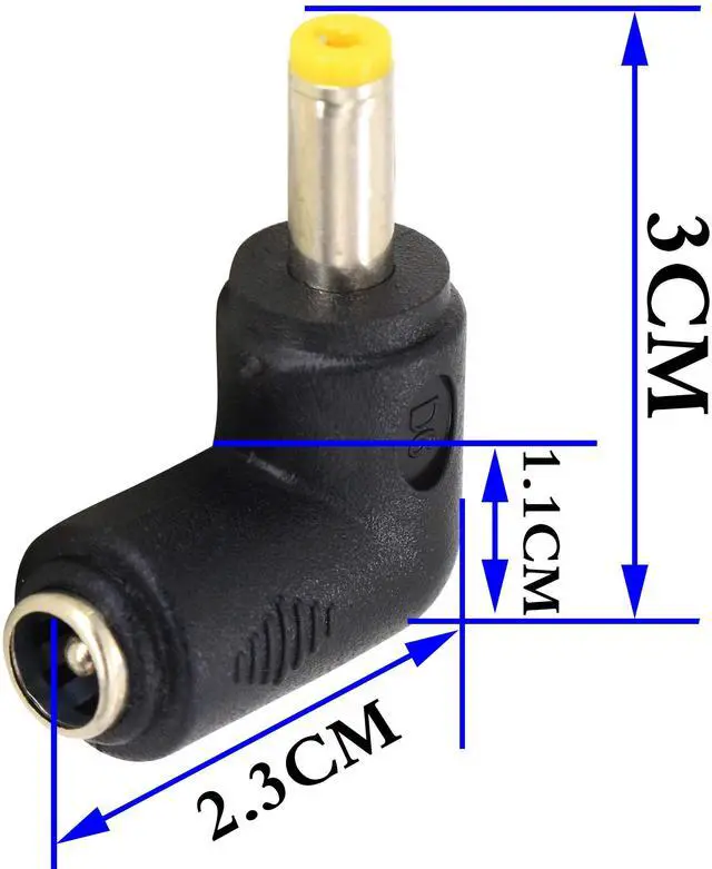 Alt view image 2 of 7 - Vszerda DC4.8x1.7mm Male 90 Degree Angle to DC5.5x2.1mm Female Adapter 5 Volt DC Barrel Power Jack Charging Cable Connector for Tablet (DC4.8x1.7mm)(2pack)