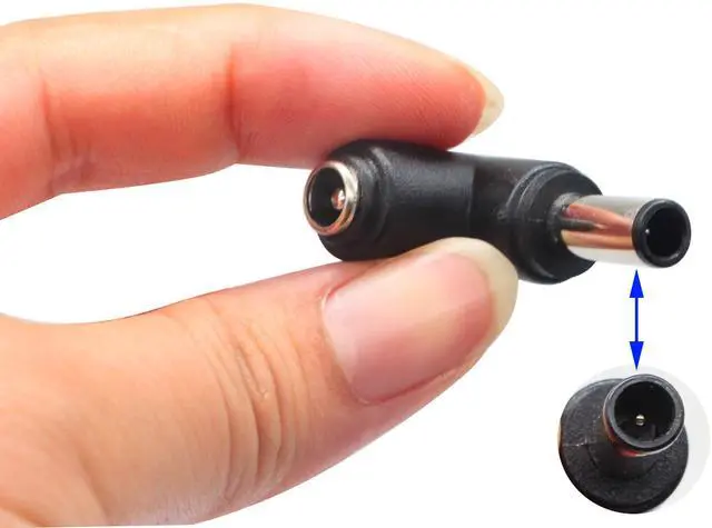 Alt view image 7 of 7 - Vszerda DC6.0x4.3mm Male 90 Degree Angle to DC5.5x2.1mm Female Adapter 5 Volt DC Barrel Power Jack Charging Cable Connector for Tablet (DC6.0x4.3mm)(2pack)